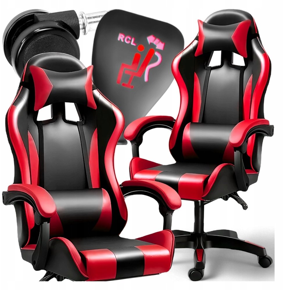 FOTEL GAMINGOWY BIUROWY CZERWONY KANZA