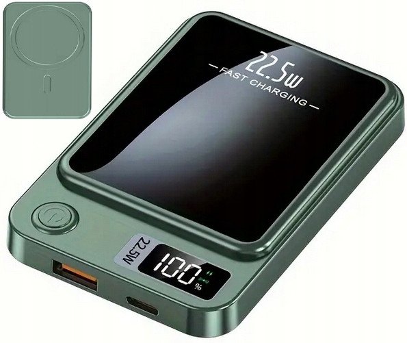 SZYBKI BEZPRZEWODOWY POWER BANK MagSafe INDUKCYJNY 10000mAh 22,5W USB-C