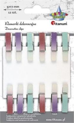 Titanum Ozdoba drewniana Klamerki ombre 7x45mm mix 12szt