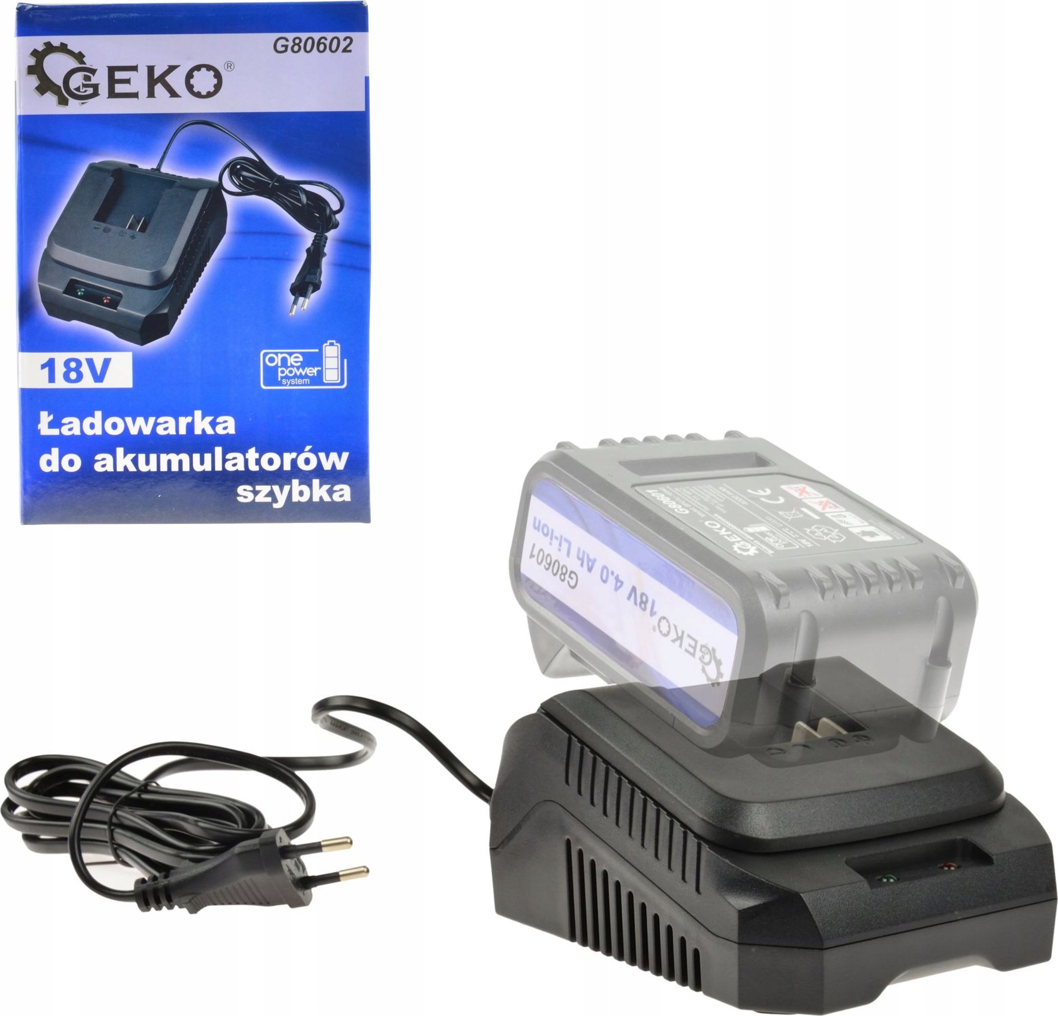 Ładowarka Geko Ładowarka do akumulatorów Li-ion 18V Szybka (20)