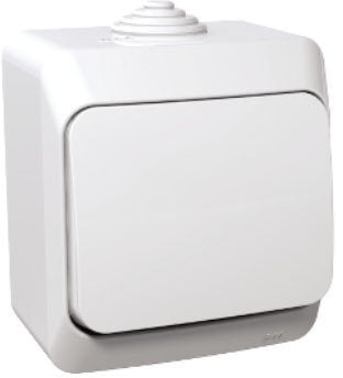 SOCKET SINGLE IP44 WHITE CEDAR+