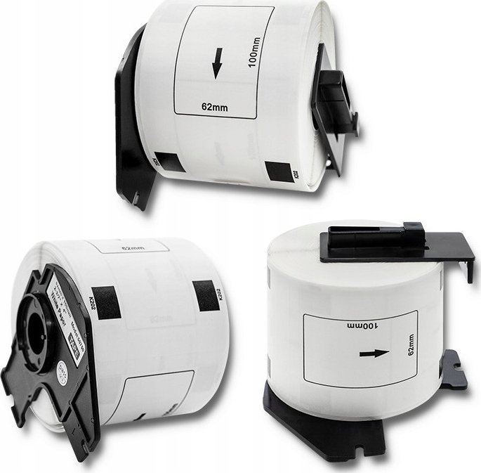 Qoltec Taśma Qoltec do BROTHER DK-11202 | 62mm x 100mm | 300 etykiet | Biała / Czarny nadruk | Rolka z uchwytem