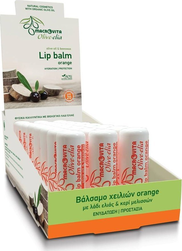 Macrovita MACROVITA OLIVE-ELIA pomadka do ust z oliwą z oliwek i woskiem pszczelim SPF20 POMARAŃCZA 4.8g