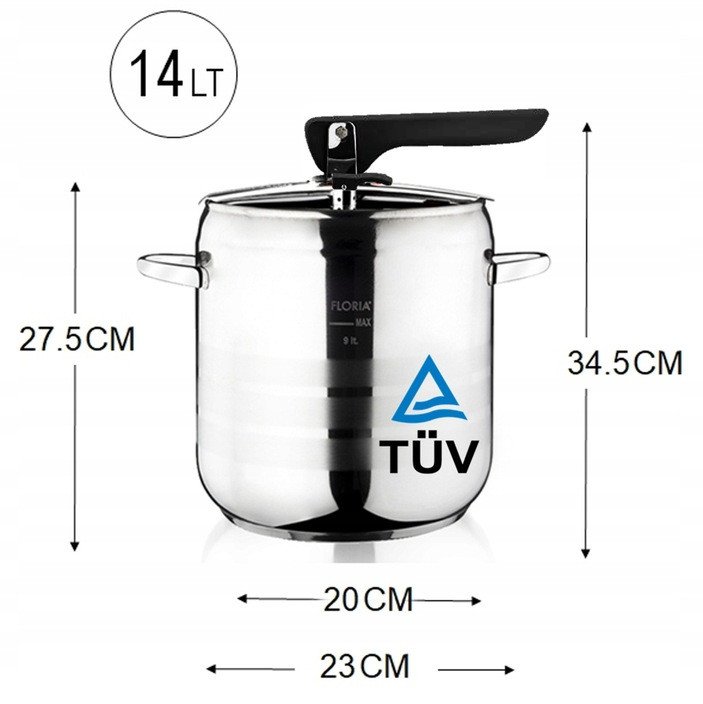 SZYBKOWAR GARNEK CIŚNIENIOWY TURECKI STAL GAZ INDUKCJA 14LT