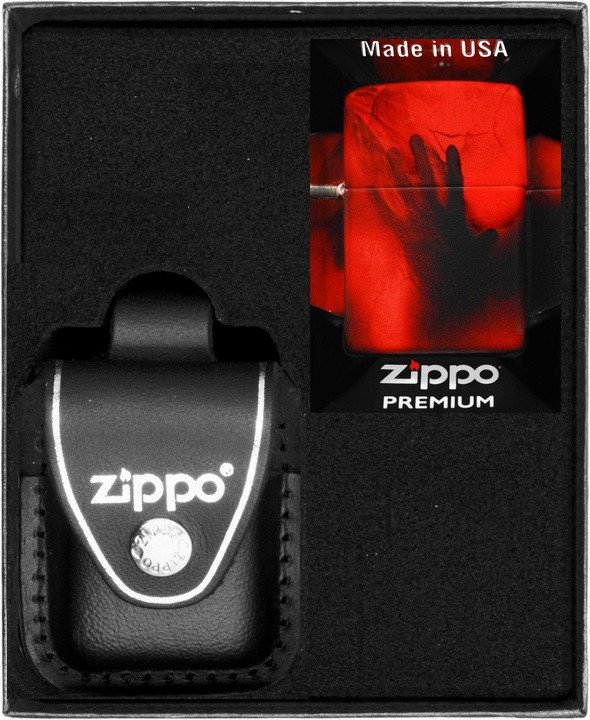 Zestaw ZIPPO Zapalniczka CREEPY SKULL AND HAND DESIGN Prezentowy No3