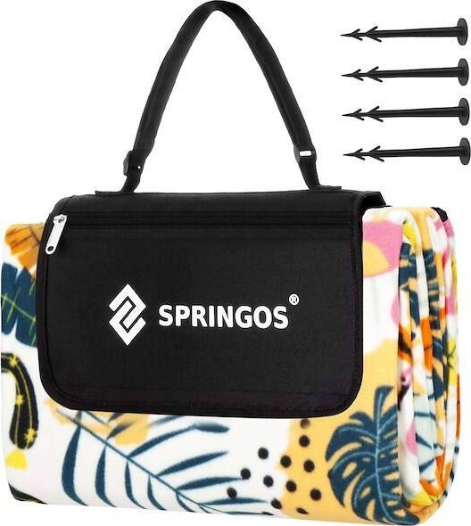 Springos Koc plażowy piknikowy 200x200 cm na biwak mata multikolor UNIWERSALNY