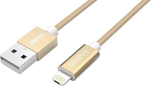 Kabel USB Unitek USB-A - Lightning 1.5 m Złoty (Y-C4023GD)