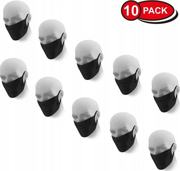 Maska Ochronna Wielorazowa Antywirusowa Dwuwarstwowa Czarna 10 szt.