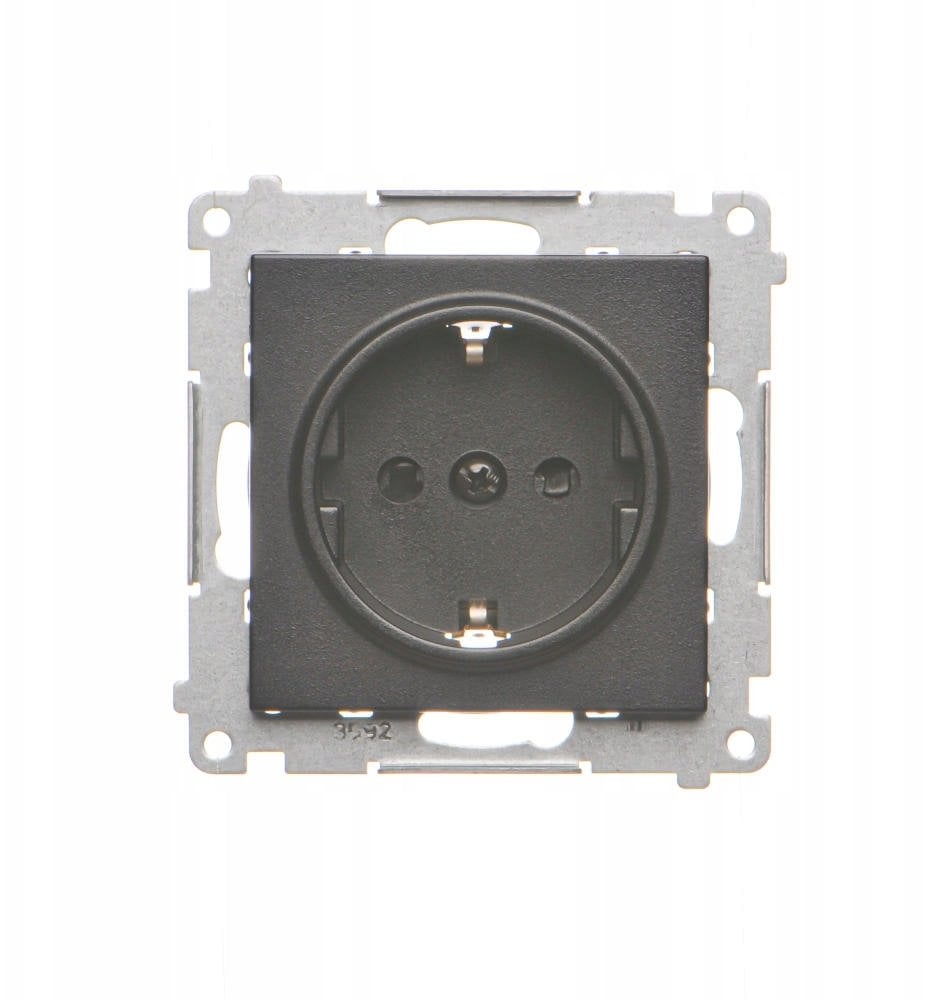 Kontakt-Simon Simon 55 Gniazdo Schuko z przesłonami (moduł) 16 A, 250 V~ szybkozłącza Czarny mat TGSZ1CZ.01/149