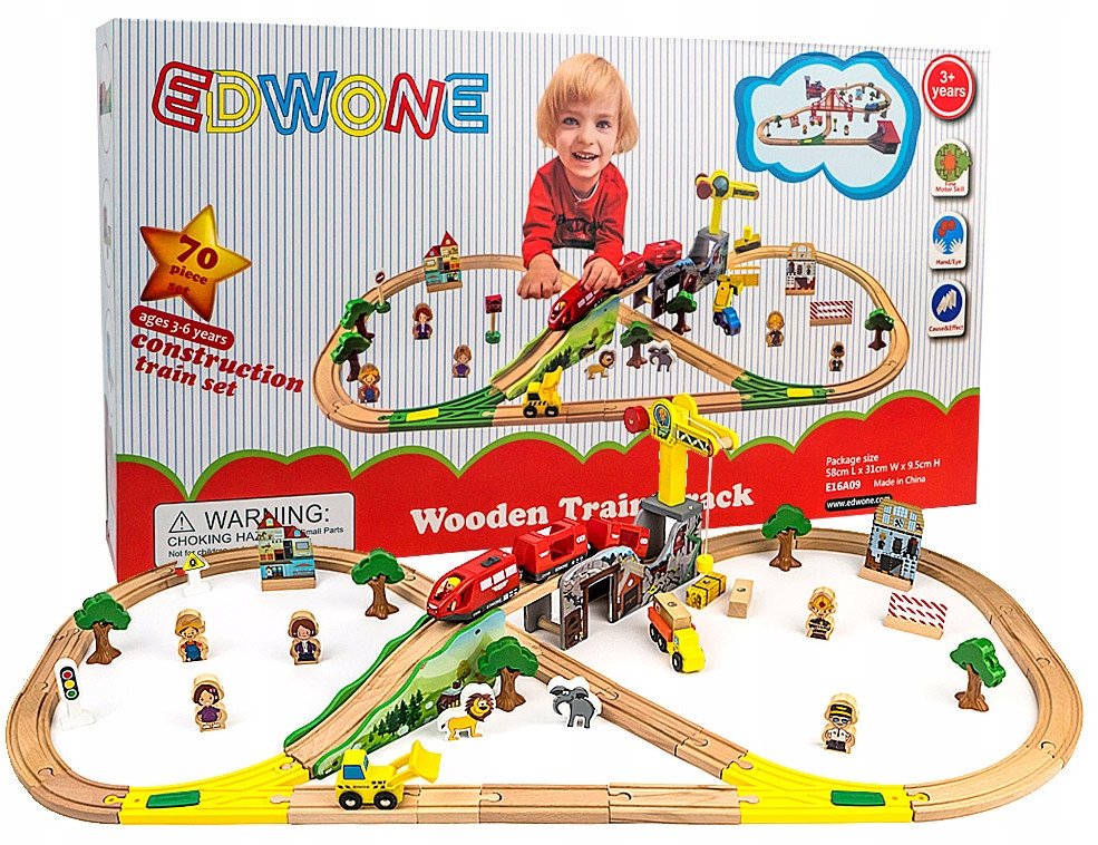 Ogromna Kolejka Drewniana Elektryczna Żuraw Pociąg