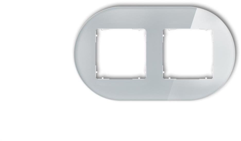 ICON Ramka uniwersalna podwójna okrągła - efekt szkła (ramka: szara spód: biały) 15-0-IRSO-2