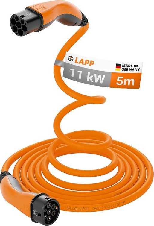Kabel do ładowania samochodów LAPP Helix Typu 2, do 11 kW, 5 m, pomarańczowy (5555935013)