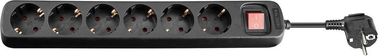 Listwa zasilająca MicroConnect 6 gniazd 1.8 m czarna (GRU006B)