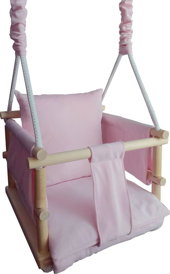 Huśtawka Elior Jasnoróżowa huśtawka kubełkowa dla dzieci - Zelma