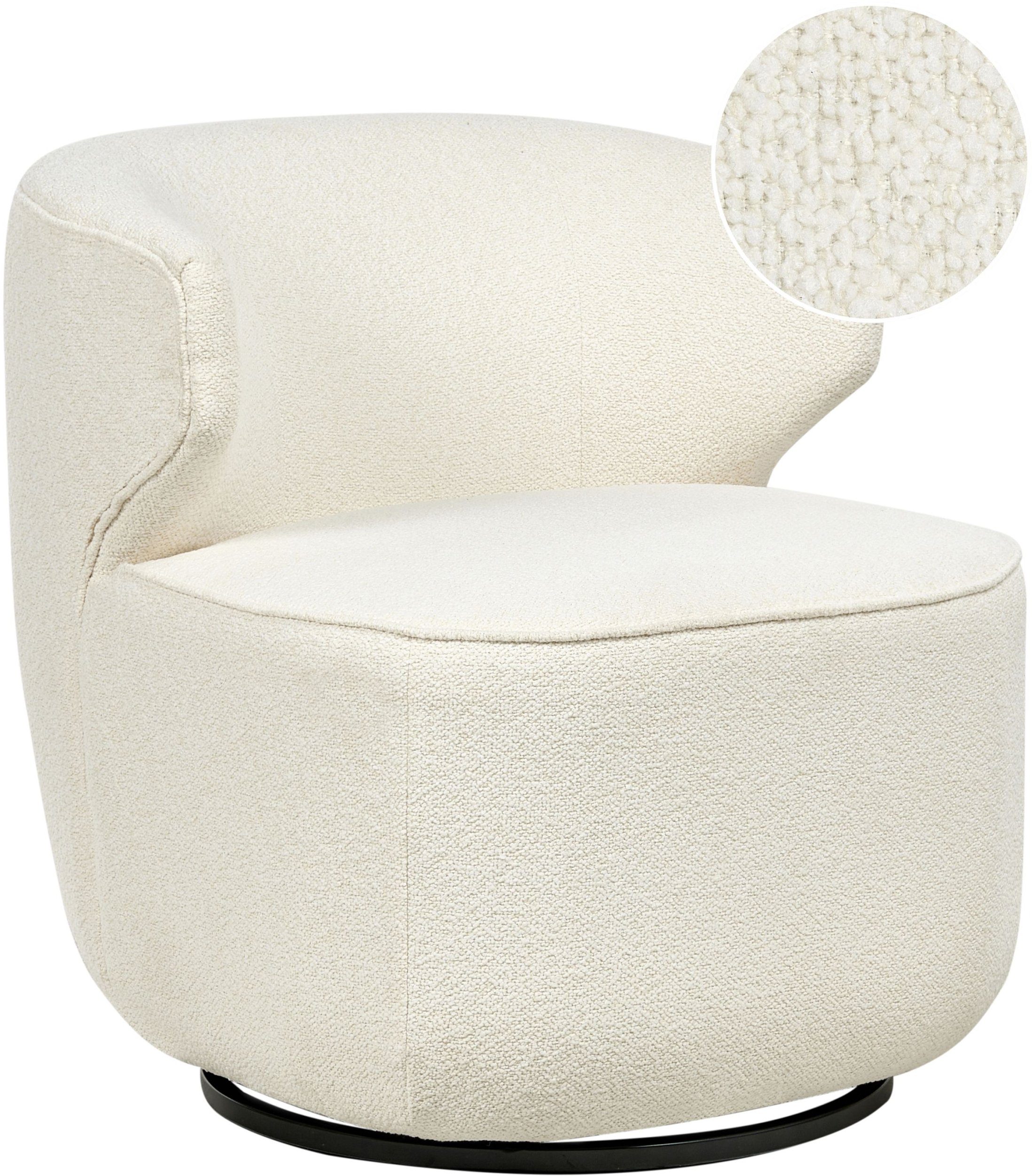 Fotel obrotowy MOLLEBY Boucle Złamana biel