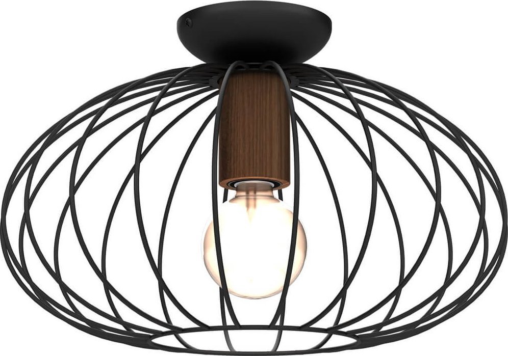 Lampa sufitowa Milagro Druciana lampa sufitowa Meridiano okrągła do salonu czarna