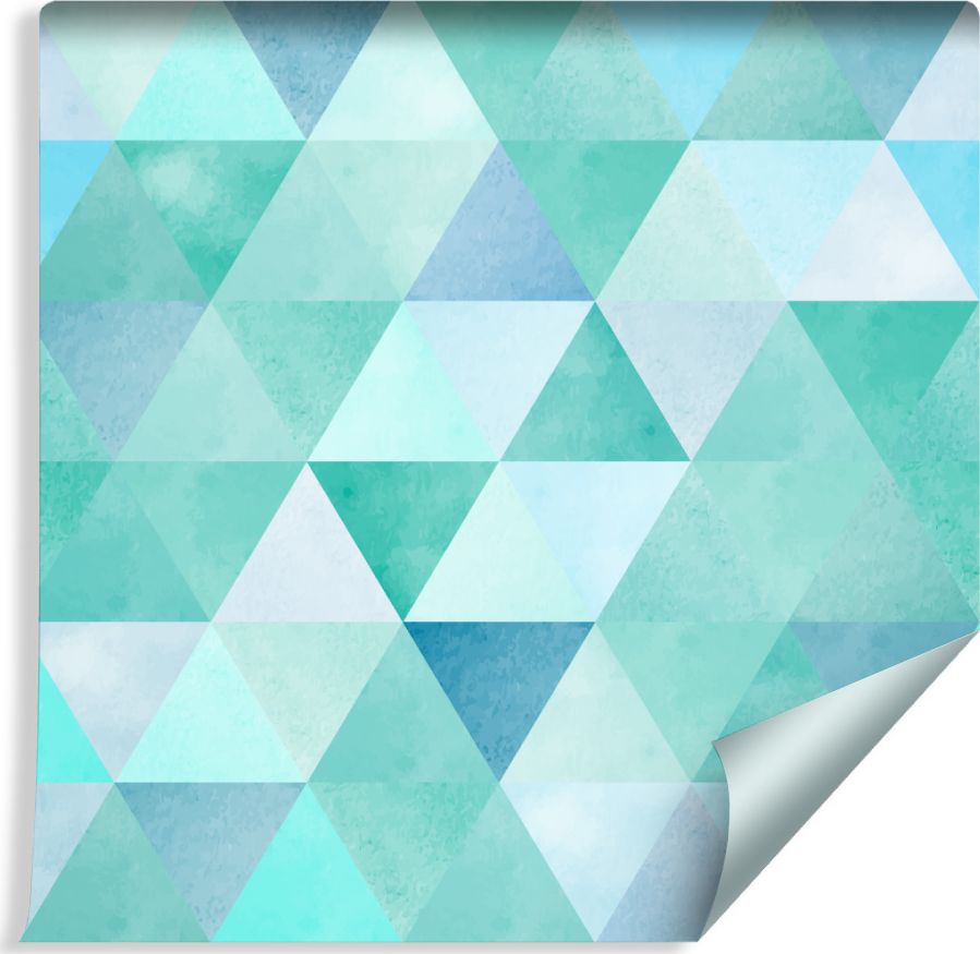 Muralo Tapeta Turkusowe Trójkąty w Stylu Vintage