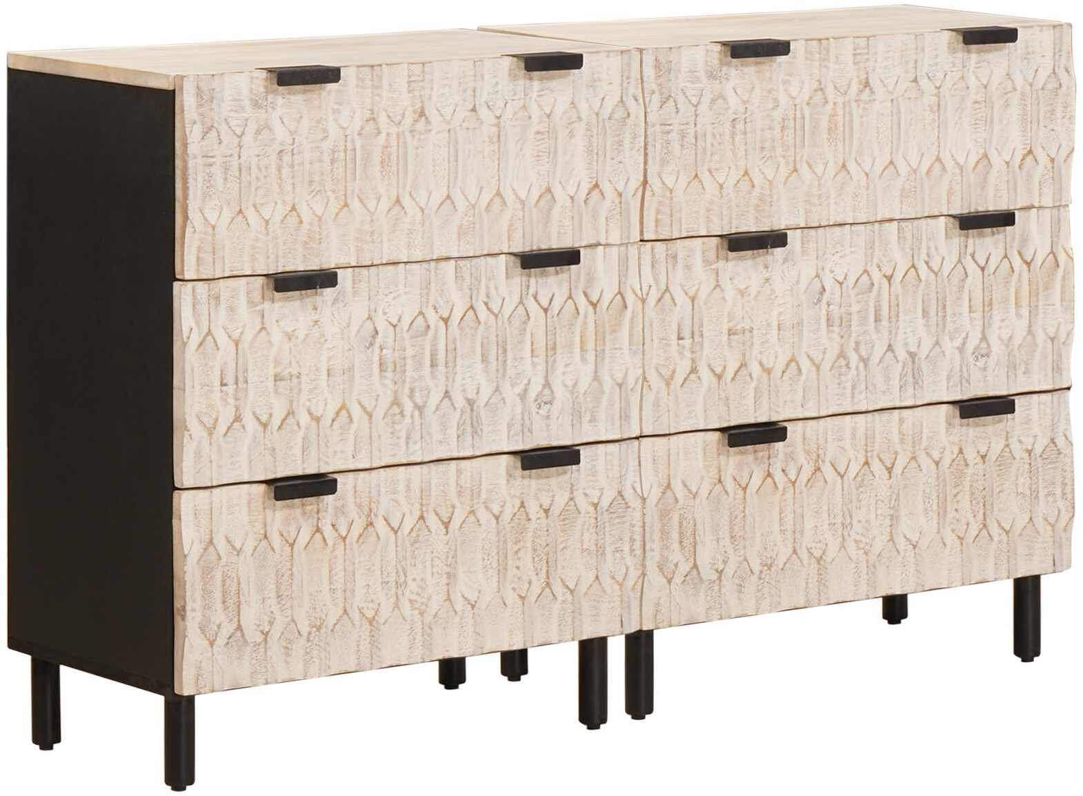 vidaXL Bufet Wykończenie w kolorze białe pranie Drewno mango