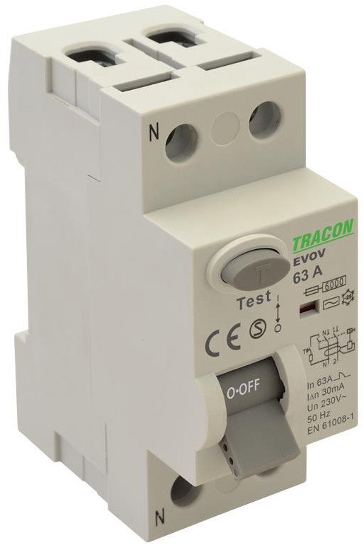 Wyłącznik różnicowoprądowy 63A 2P 100mA AC VOV2P631