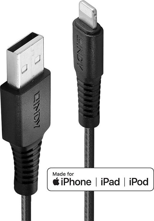 Kabel USB Lindy Lightning - USB-A 3 m Czarny (31293)