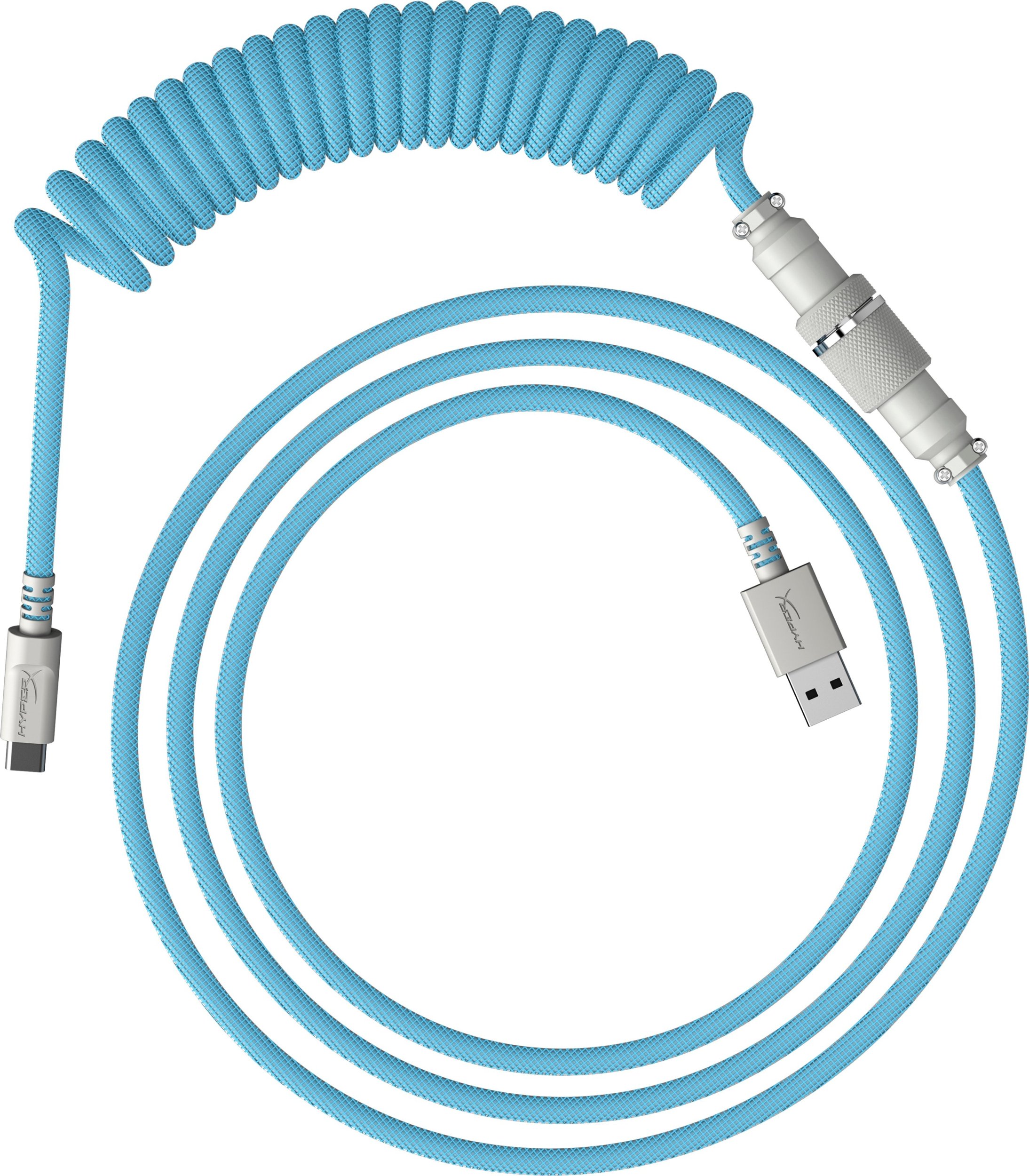 Kabel USB HP HP HyperX USB-C Coiled Cable Light Blue-White