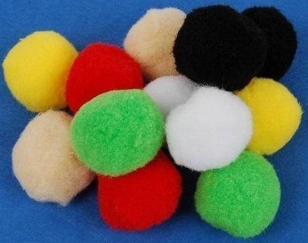 FANDY Pompony poliestrowe 40mm MIX