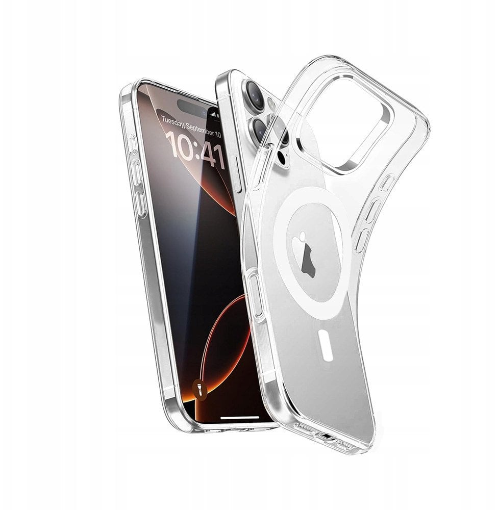 TELTECH MAGSAFE MAGNETIC CASE DO IPHONE 15 PRO PRZEŹROCZYSTY ETUI NAKŁADKA TRANSPARENT