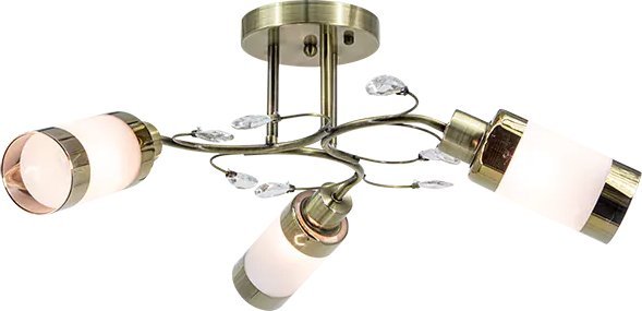 Lampa sufitowa Mdeco Pokojowa lampa sufitowa ELM8267/3 21QG kryształki mosiądz