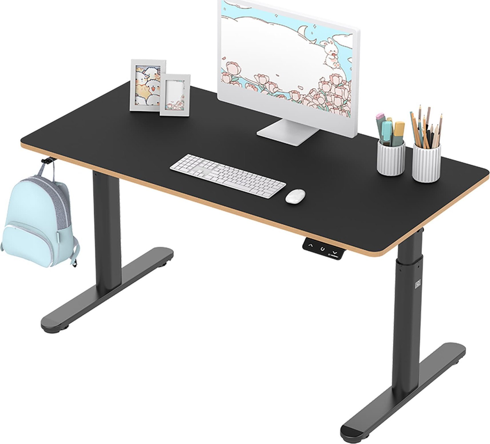 Ultradesk Biurko dla dzieci, elektycznie regulowany, 120X60 cm, 55-81 cm, PULSAR, czarny, ULTRADESK