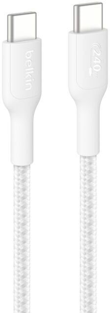 Kabel USB Belkin USB-C/USB-c Kabel pleciony, biały 240W 1m CAB025hq1MWH