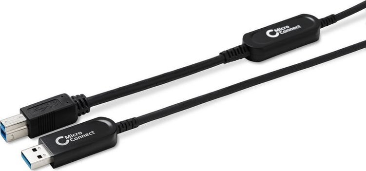Kabel USB MicroConnect USB-A - USB-B 15 m Czarny (MC-USB3.0AB15OP)