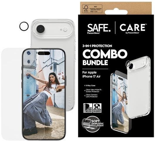 PanzerGlass CARE by Fashionable Combo 3in1 Case + Glass + Lens for iPhone 17 Air