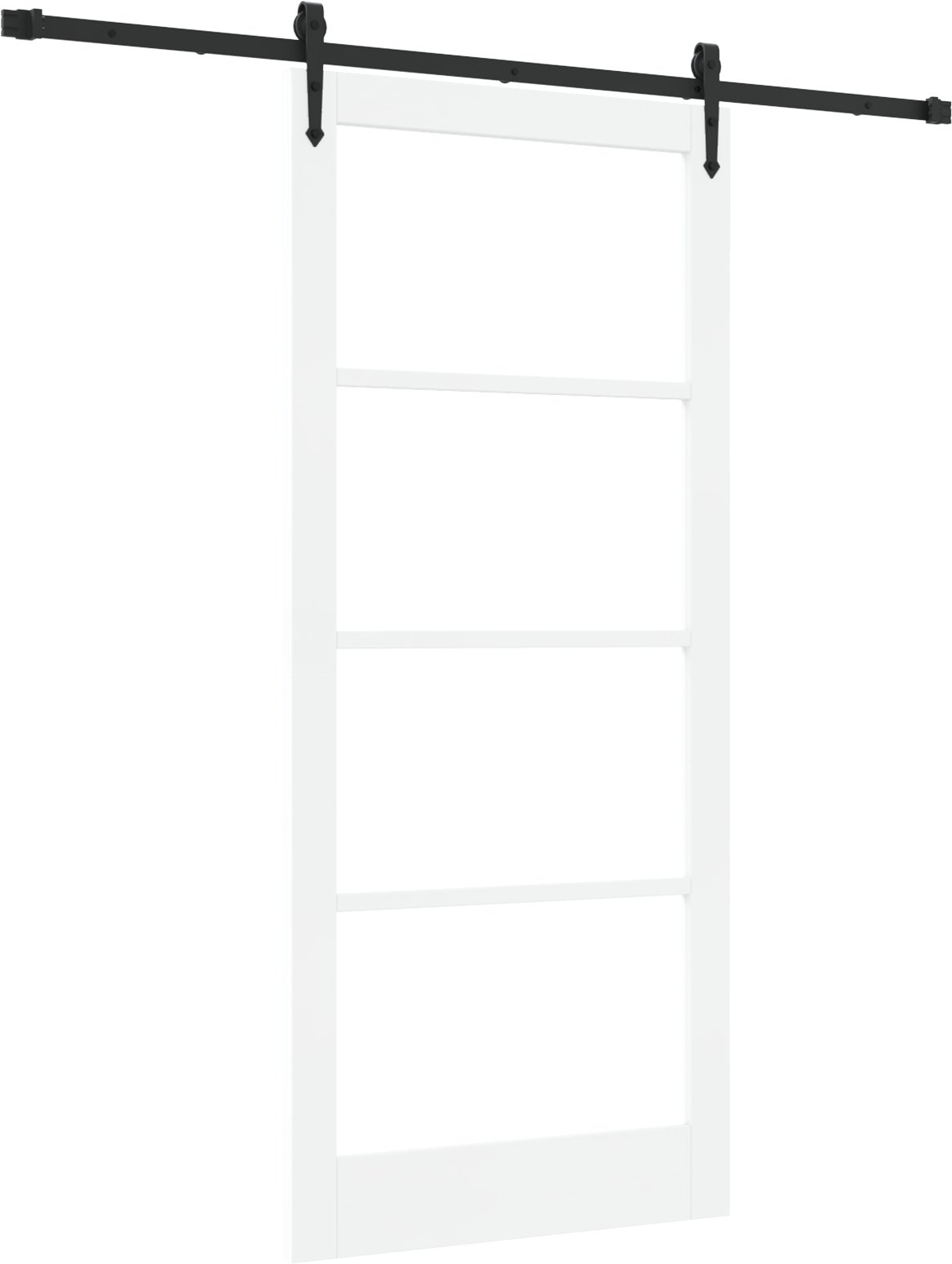 Zestaw drzwi przesuwnych vidaXL z akcesoriami Biały 93x211 cm Drewno sosnowe, Drzwi wewnętrzne vidaXL z szybą 'ORKDAL'Białe 93x211x4 cm