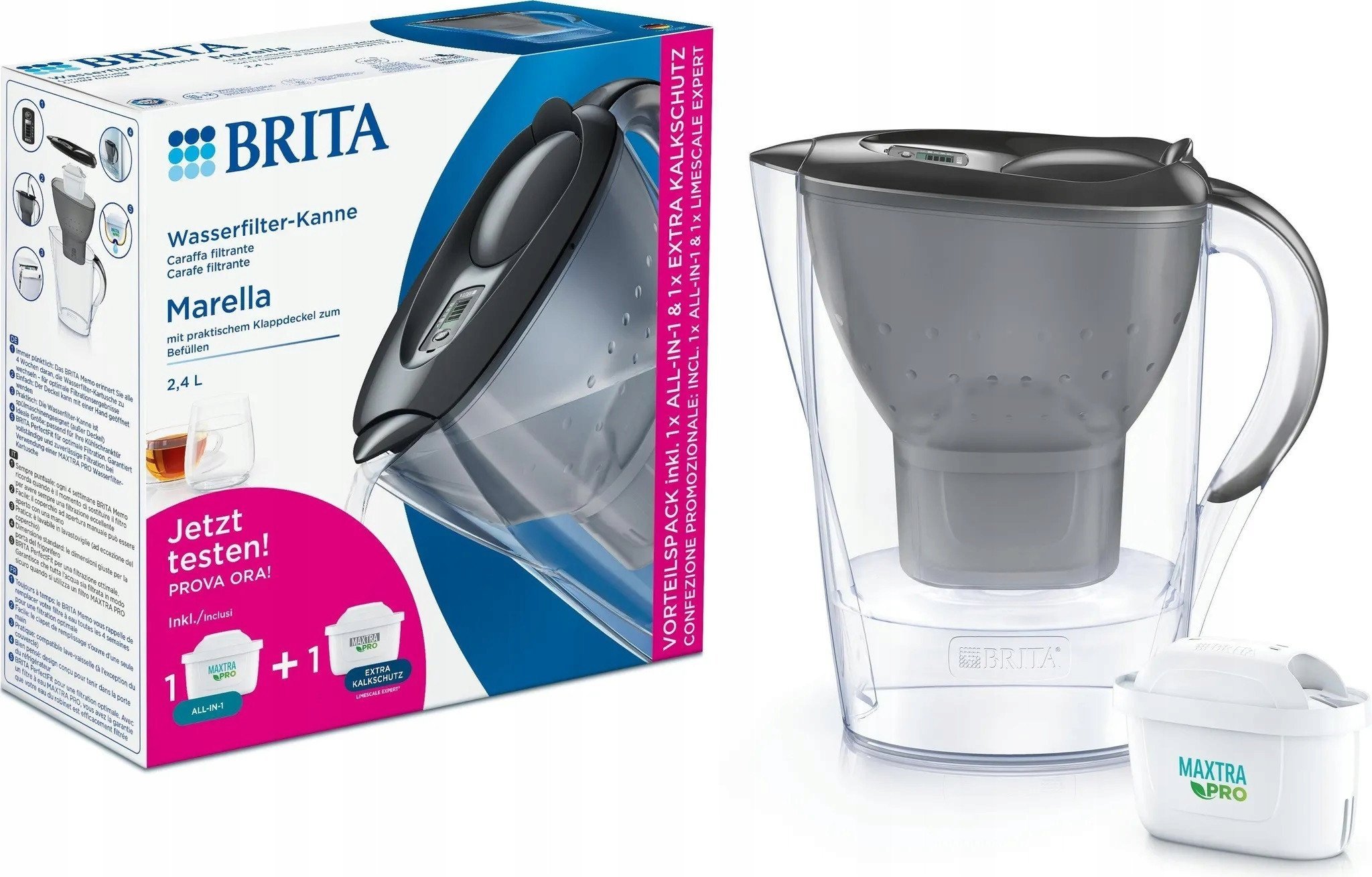Dzbanek filtrujący Brita Marella graphite incl. incl. 1x ALL-in-1, 1x extra lime