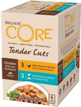 Core Tender Cuts Chicken Selection Multipack, zestaw saszetek dla kot�w doros�ych, kurczak, 3x2 smaki, 6x85g/510g