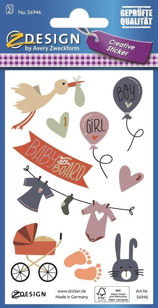 Titanum Naklejki papierowe - "baby shower"