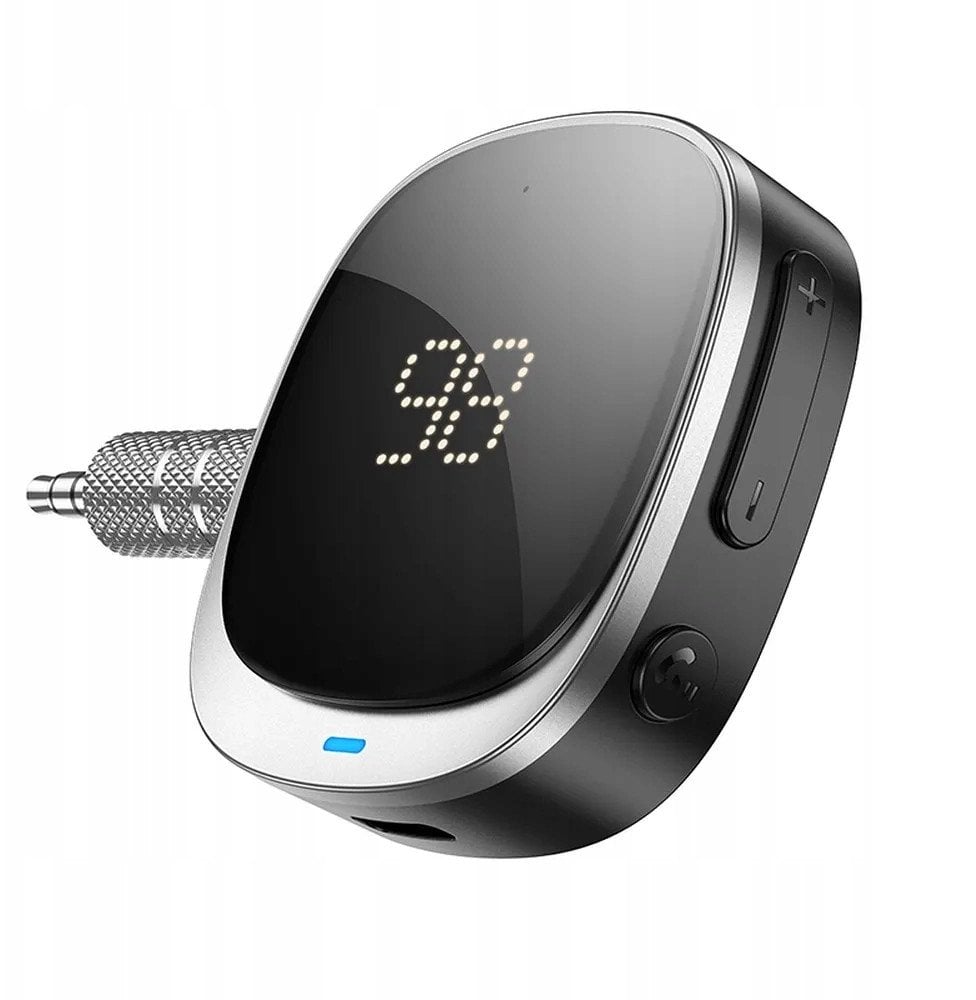 Adapter AUX bluetooth Jack 3,5 mm Hoco z wyświetlaczem E80 czarny