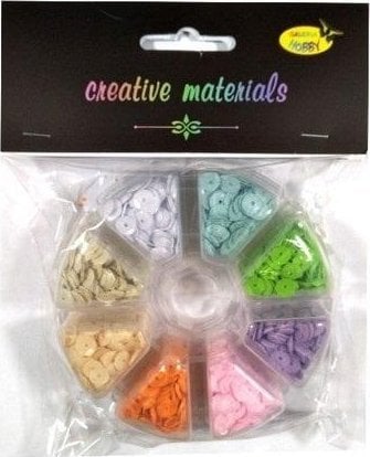 Titanum Cekiny 8 kolorów pastelowych 6mm 40g