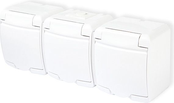 Karlik Gniazda potrójne hermetyczne Junior białe (GHE-3)