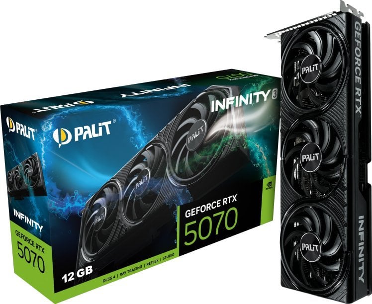 Karta graficzna Palit GeForce RTX 5070 Infinity 3 12GB GDDR7 DLSS4 (NE75070019K9-GB2050S)