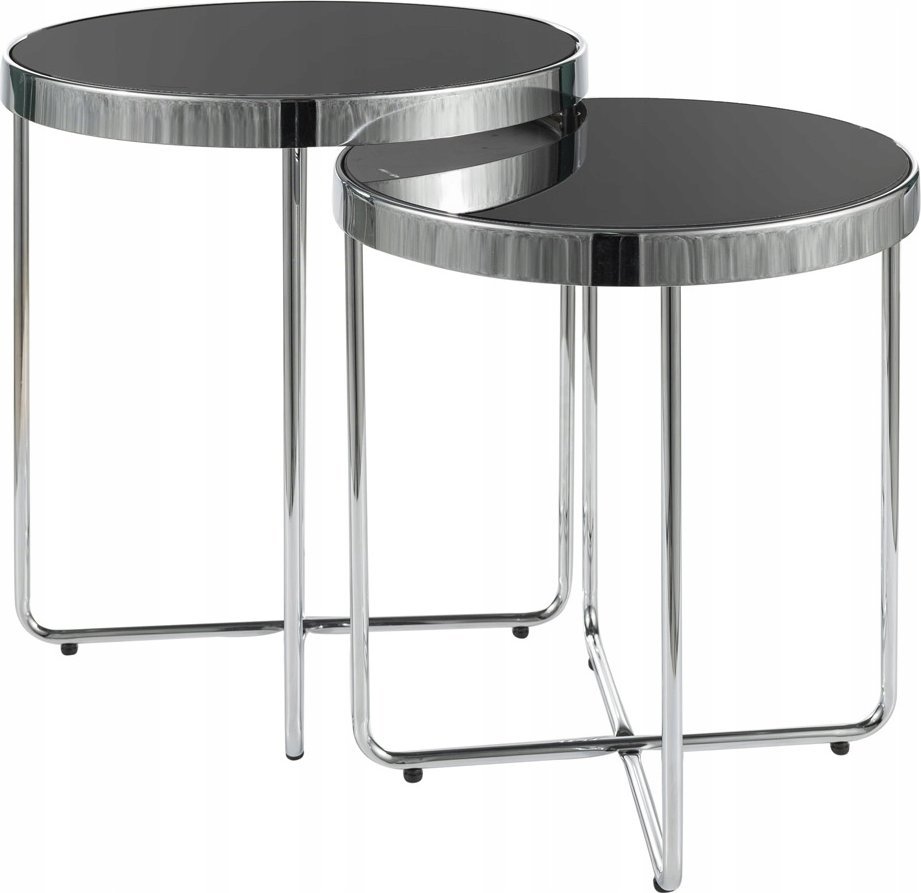 Signal Stolik kawowy okrągły SAGA czarny/chrom podwójny Signal