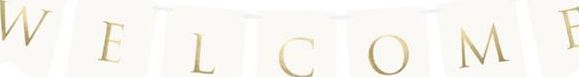 Party Deco Baner, Welcome, biały, 95 cm uniwersalny