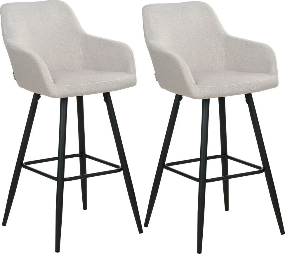 Beliani Zestaw 2 krzeseł barowych beżowoszary CASMALIA