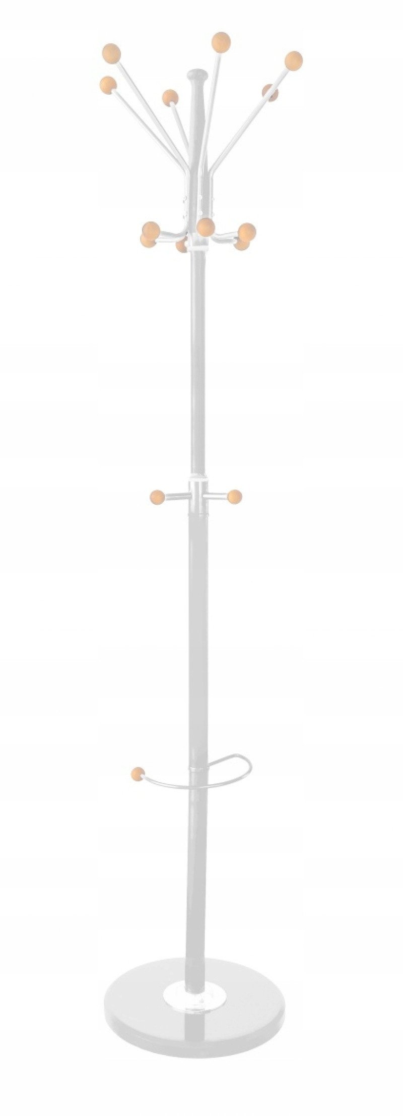 Wieszak na ubrania OFFICE PRODUCTS Goteborg, stojący, uch. na parasol, srebrny