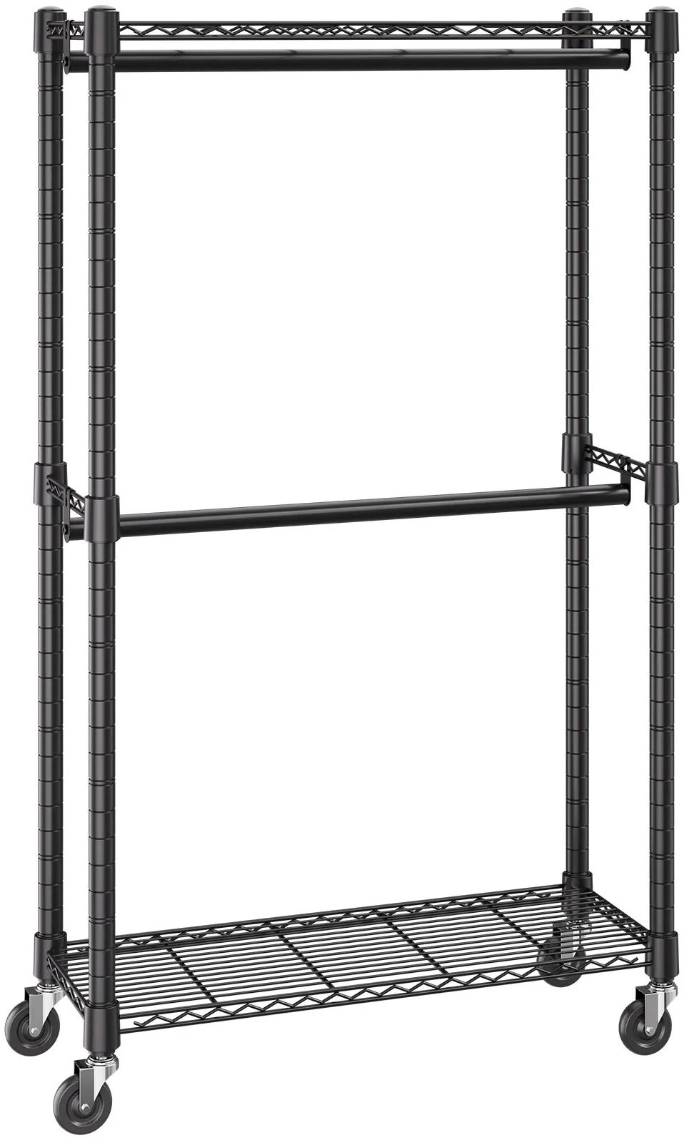 Wieszak na ubrania metalowy 135kg podwójny drążek szafa przemysłowa