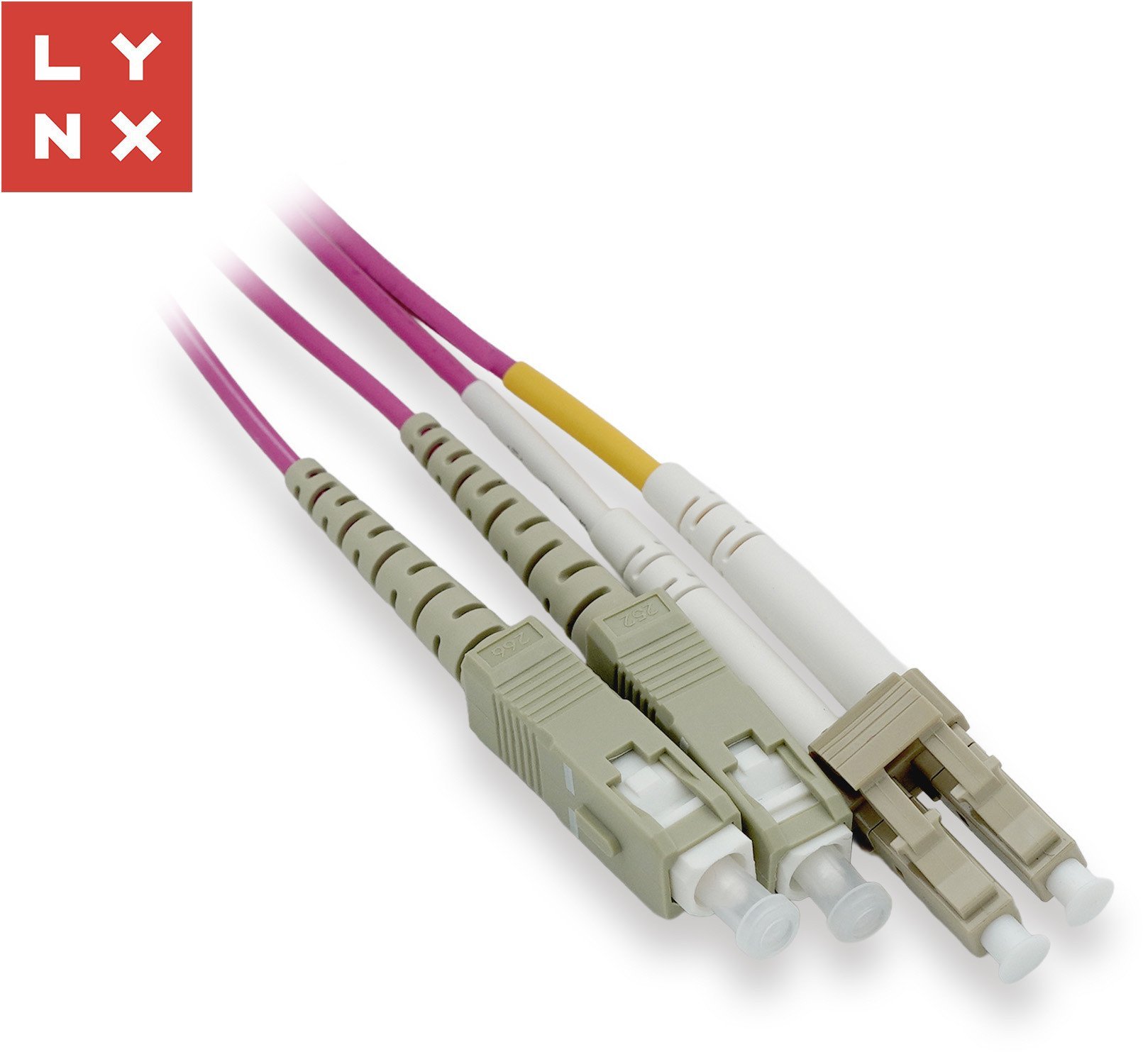 LYNX duplexní patch kabel MM, OM4, LC/SC, 50/125µm, 0,5m
