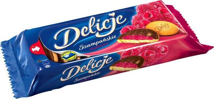 Wedel Ciastka DELICJE Szampańskie malina 147g