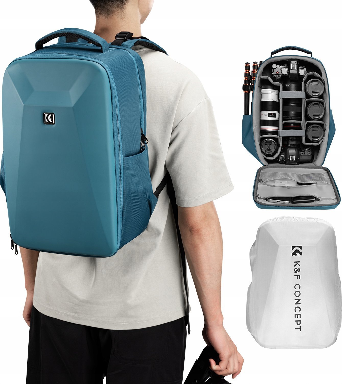 Plecak K+F Plecak Fotograficzny Foto Na Aparat Lustrzankę Dslr Do Canon Nikon Sony K&f / Kf13.134v2 Niebieski