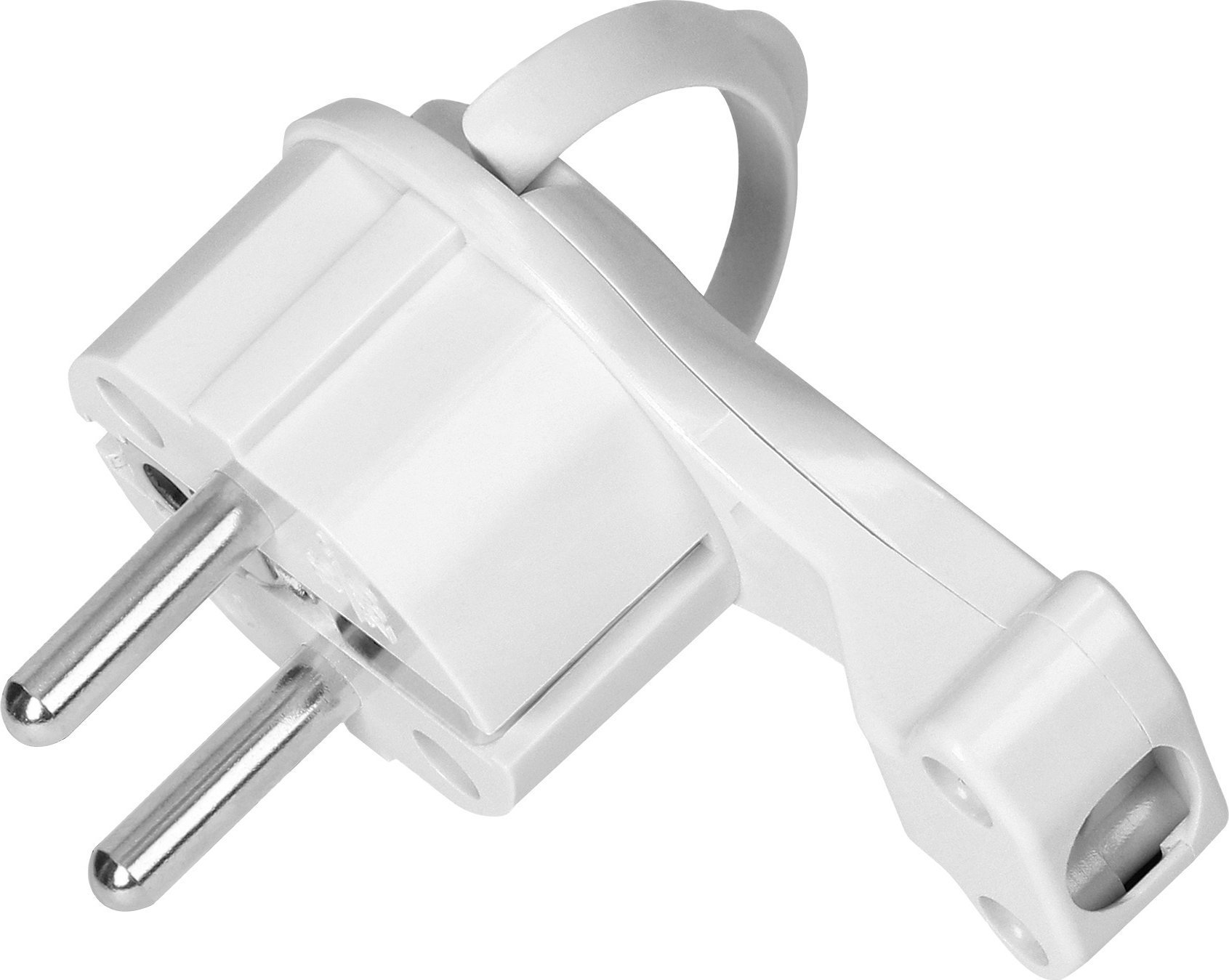 Orno Wtyczka Uni-Schuko z uchem, biała