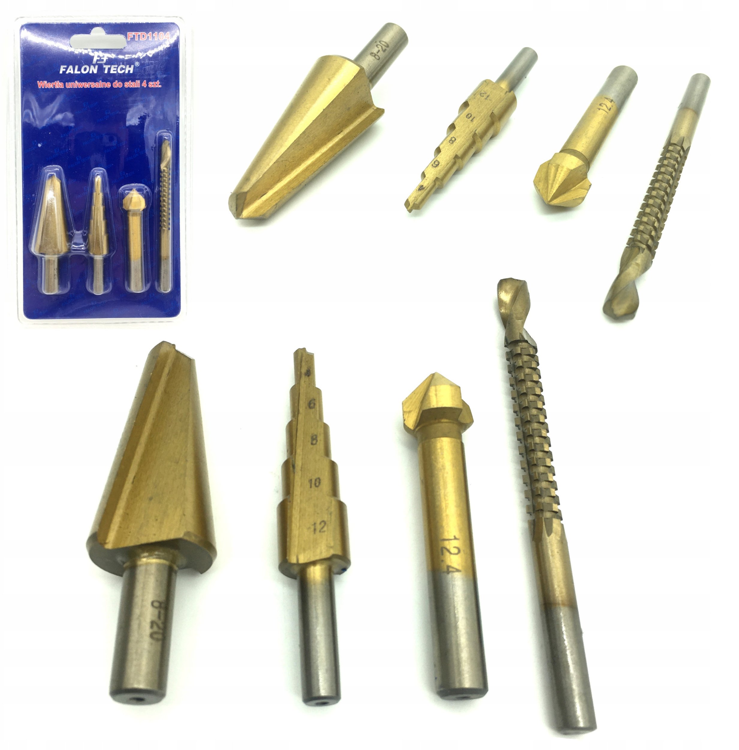 Zestaw wierteł uniwersalnych 4 szt d0 stali wiertła stopniowe frezujące Wwa